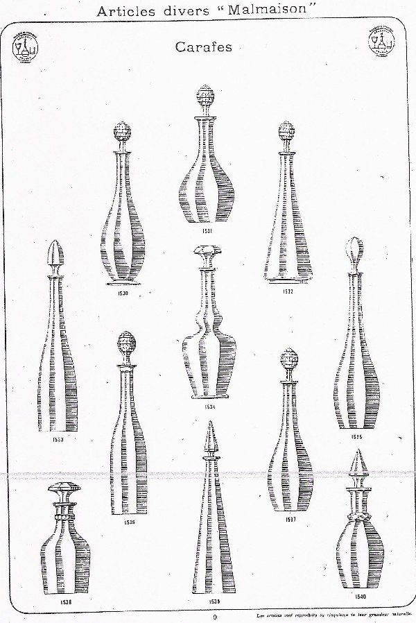 Grande carafe à vin en cristal de Baccarat, modèle Malmaison