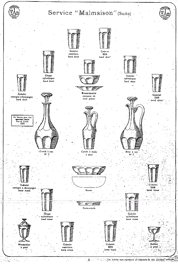 Carafe à vin en cristal de Baccarat, modèle Malmaison