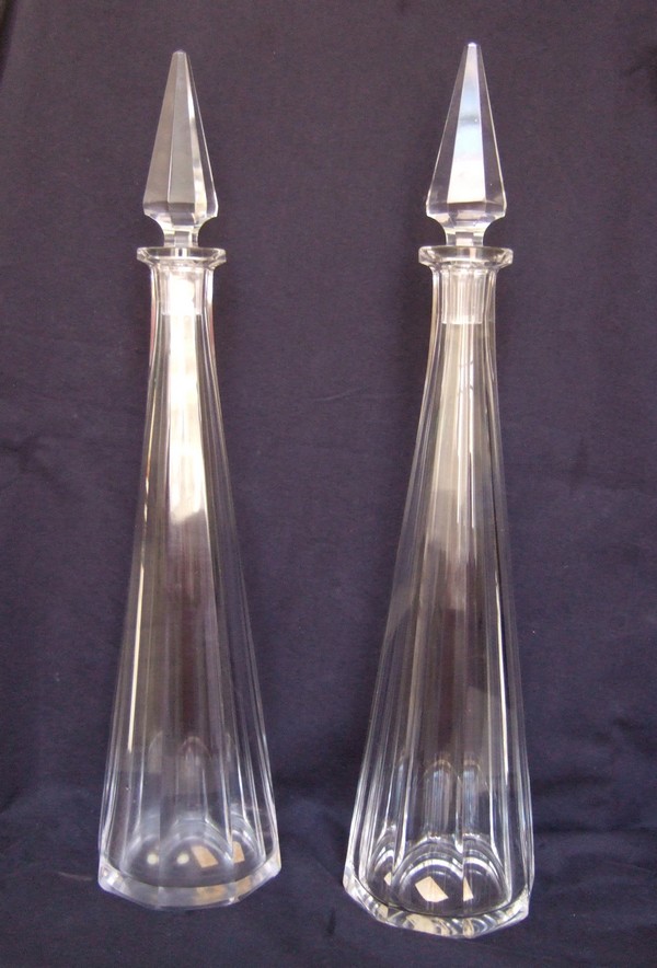 Baccarat crystal wine decanter, Malmaison pattern, original sticker