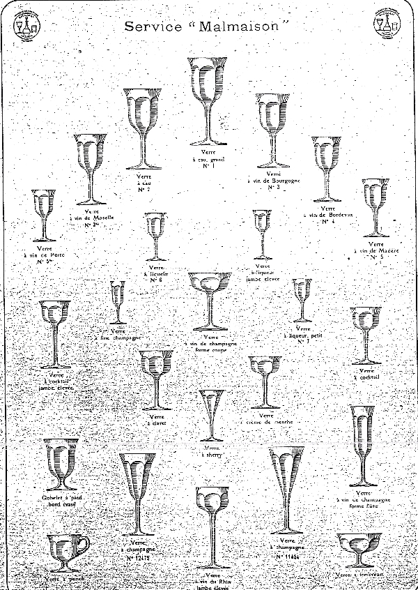 Verre à eau en cristal de Baccarat, modèle Malmaison - 18,8cm