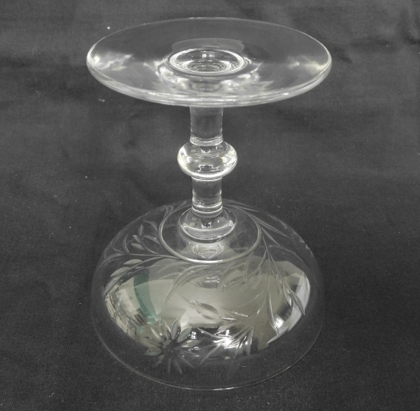 Baccarat crystal champagne glass, cut crystal, daisies pattern