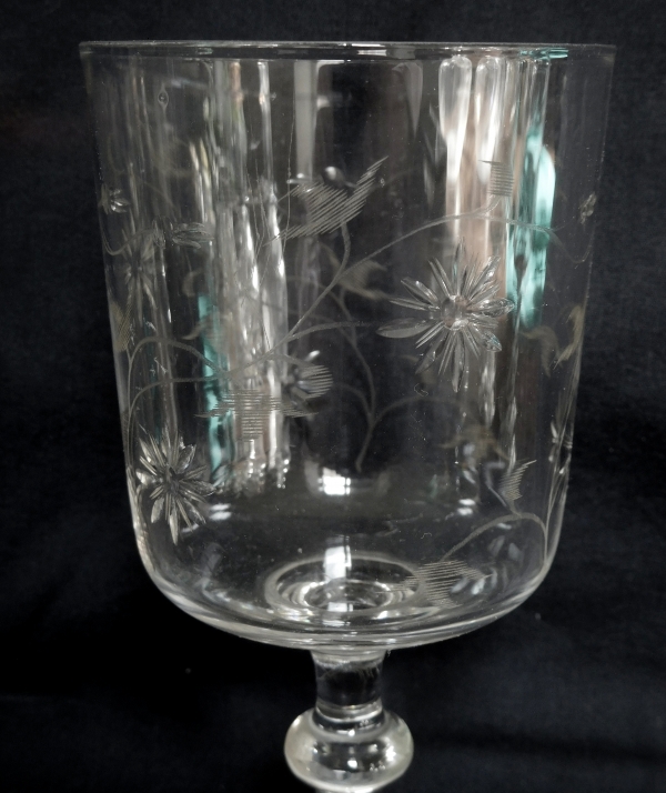 Baccarat crystal water glass, daisies cut pattern - 11.8cm