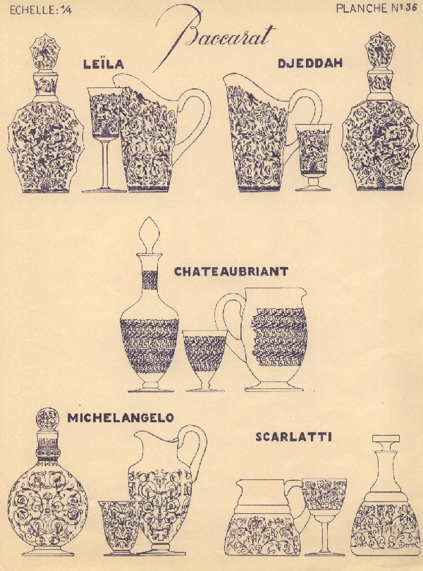 Carafe / flacon en cristal de Baccarat, modèle Michelangelo (Michel Ange) - signée