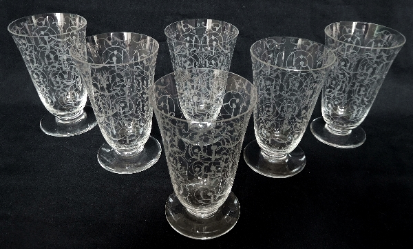 Baccarat crystal champagne flute, Michelangelo pattern