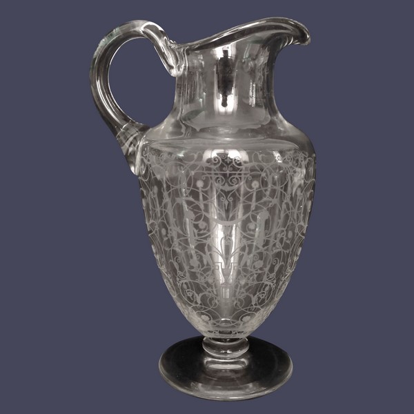 Carafe à eau / pichet / broc en cristal de Baccarat, modèle Michelangelo (Michel Ange)