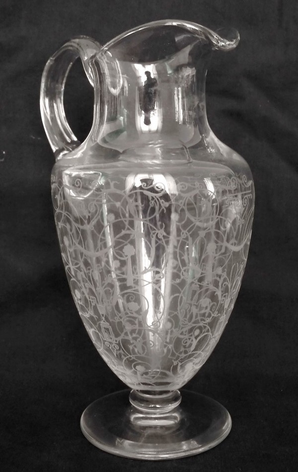 Baccarat crystal water pitcher, Michelangelo pattern