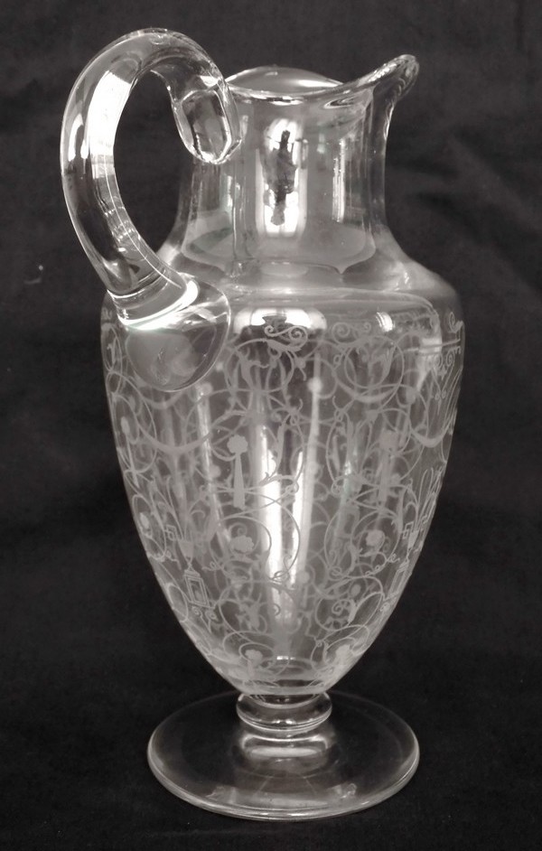 Baccarat crystal water pitcher, Michelangelo pattern