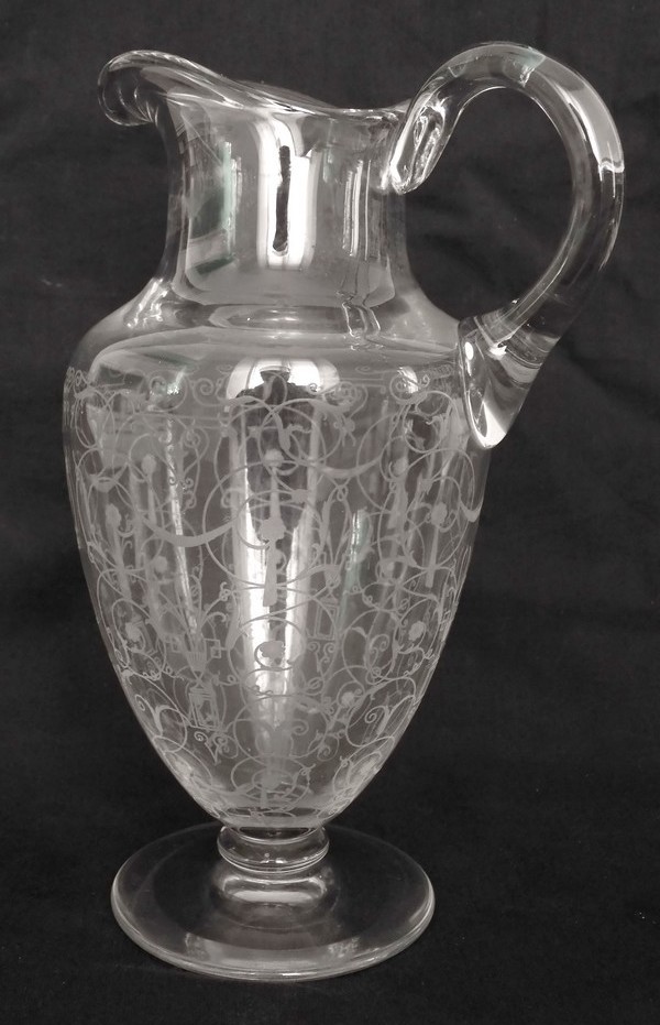 Baccarat crystal water pitcher, Michelangelo pattern