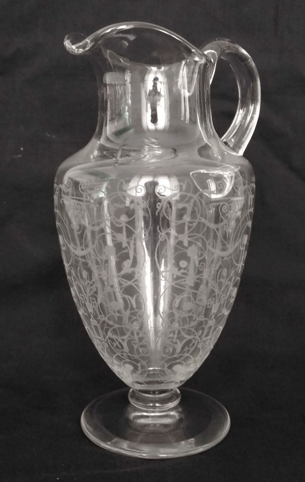 Baccarat crystal water pitcher, Michelangelo pattern