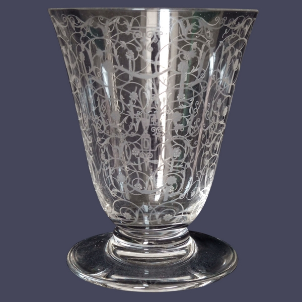 Baccarat crystal wine glass, Michelangelo pattern - 8.5cm - signed