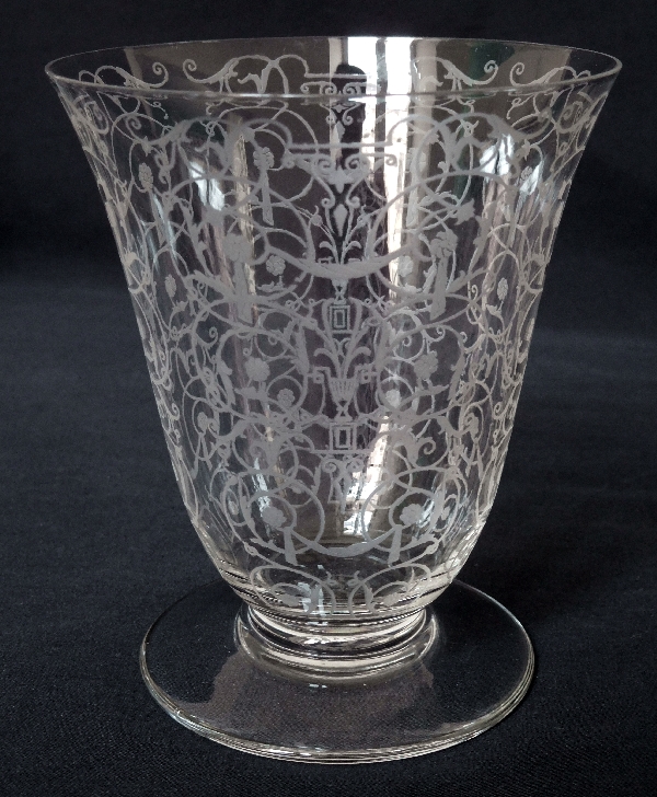 Baccarat crystal water glass, Michelangelo pattern - 10cm - signed