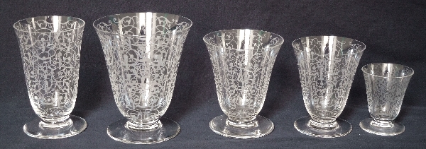 Baccarat crystal water glass, Michelangelo pattern - 10cm - signed