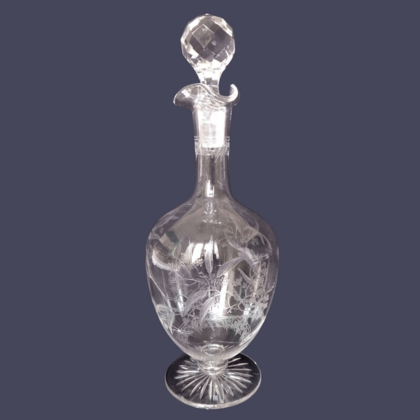 Baccarat crystal liquor decanter, Mimosas pattern