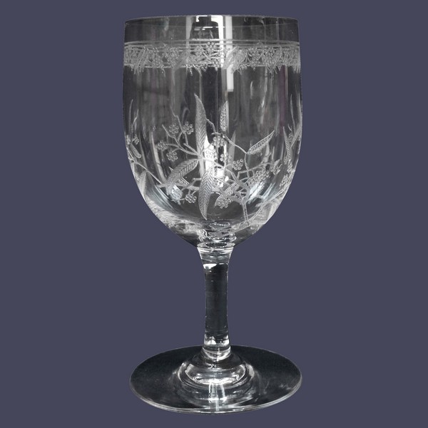 Baccarat crystal port glass, Mimosas pattern - 10.9cm