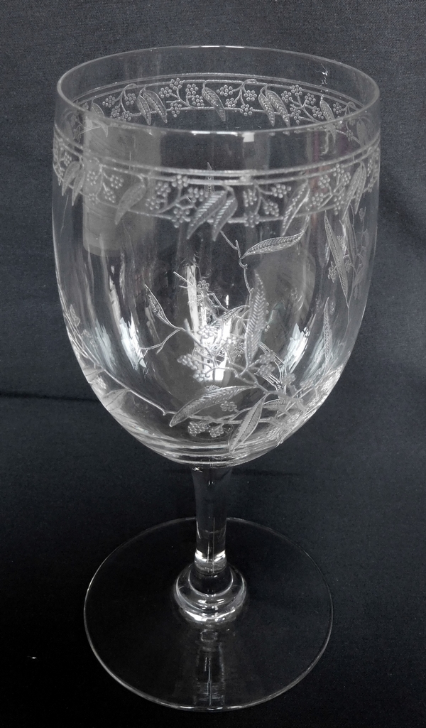 Baccarat crystal wine glass, Mimosas pattern - 11.8cm