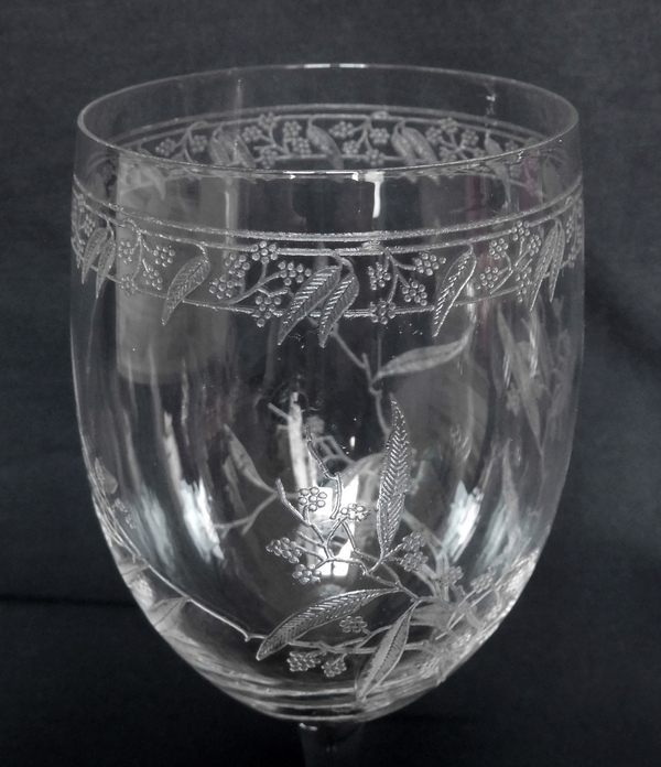 Baccarat crystal wine glass, Mimosas pattern - 11.8cm