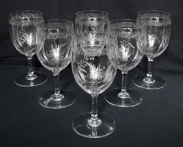 Baccarat crystal water glass, Mimosas pattern - 16cm