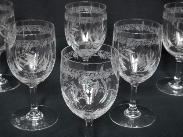 Baccarat crystal port glass, Mimosas pattern - 10.9cm