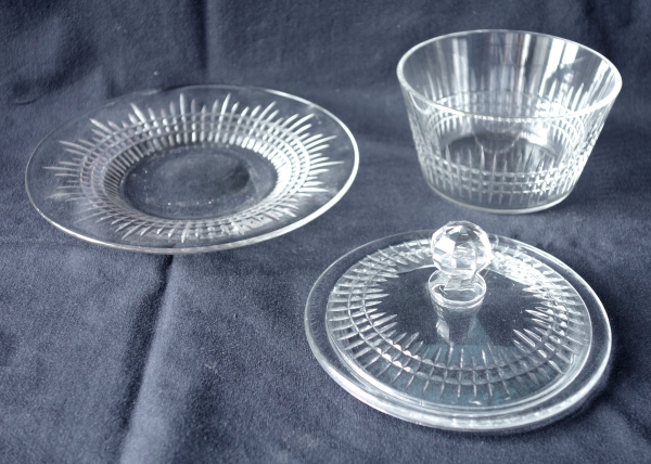 Baccarat crystal butter dish, Nancy pattern