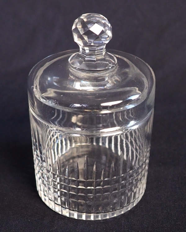 Baccarat crystal sugar pot or box, Nancy pattern