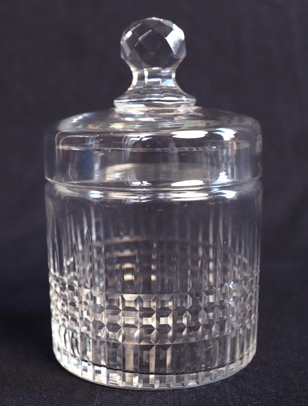 Baccarat crystal sugar pot or box, Nancy pattern