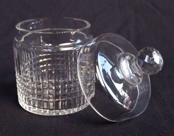 Baccarat crystal sugar pot or box, Nancy pattern