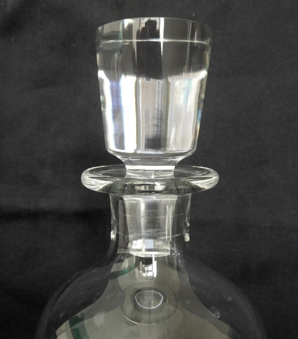 Baccarat crystal whisky decanter / bottle, Nancy pattern - signed