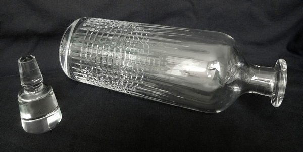 Baccarat crystal whisky decanter / bottle, Nancy pattern - signed