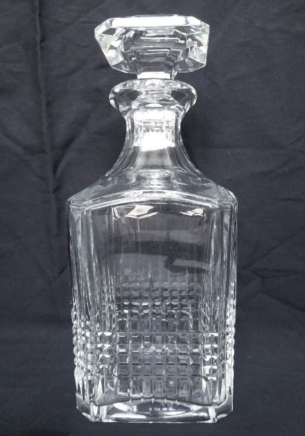 Baccarat crystal whisky decanter, Nancy pattern - signed