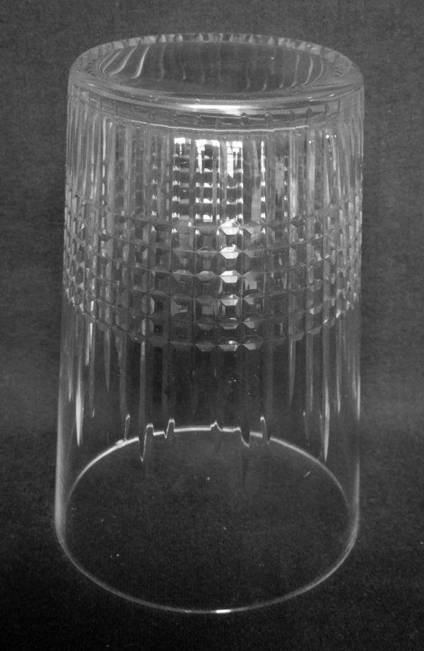 Tall Baccarat crystal beer glass or gobelet, Nancy pattern - 12cm