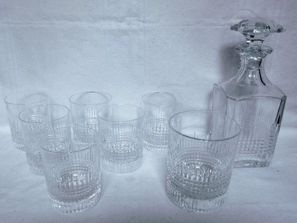 Baccarat crystal whisky glass, Nancy pattern - signed
