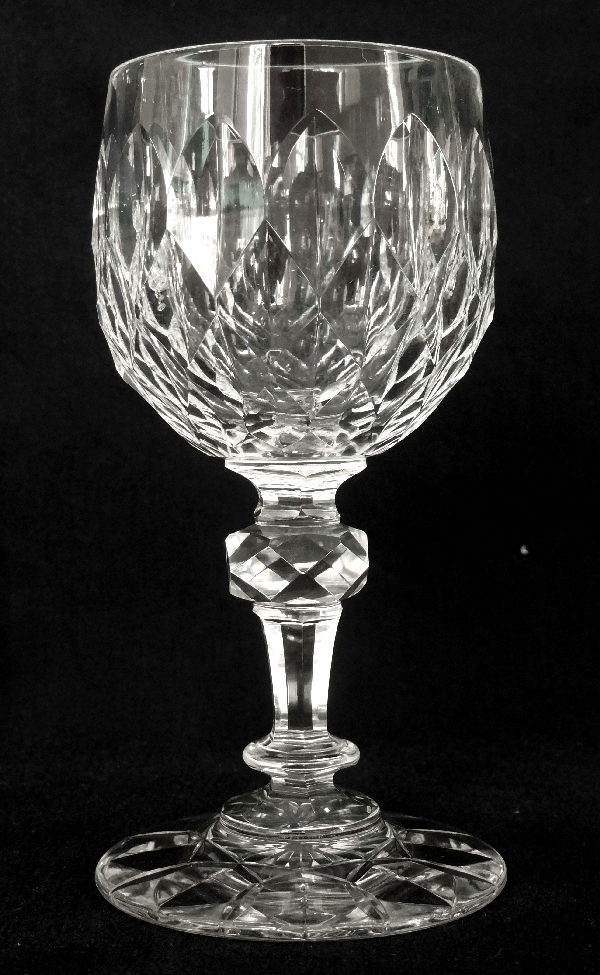 Baccarat crystal hock glass, Nimes pattern (Juvisy variant)