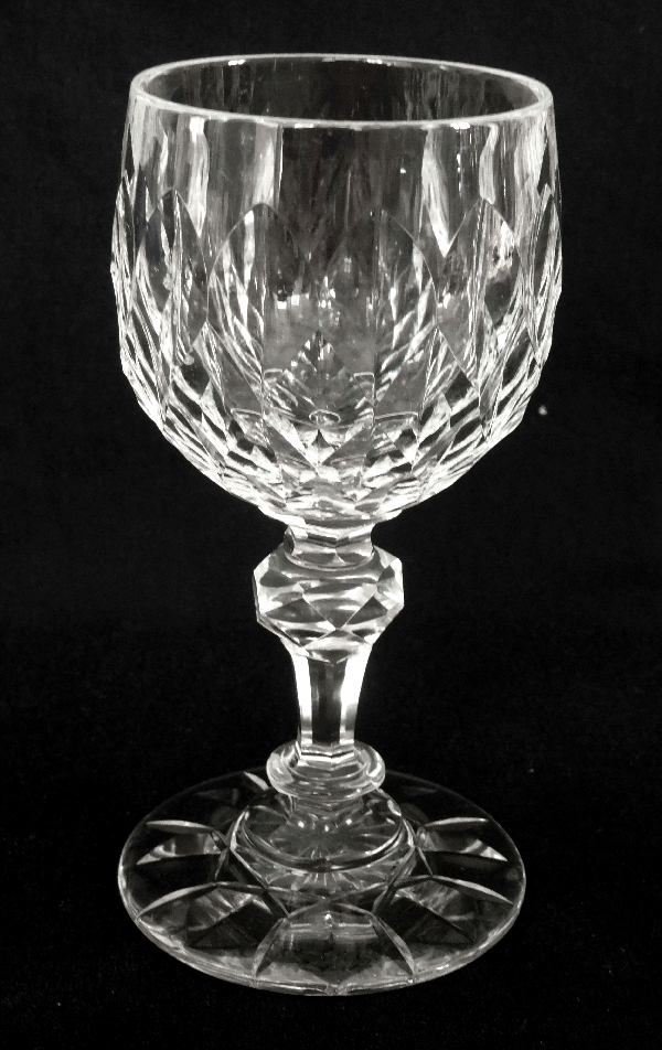 Baccarat crystal hock glass, Nimes pattern (Juvisy variant)