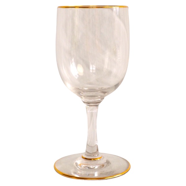 Baccarat crystal wine glass, Perfection pattern enhanced with fine gold - 12.5cm