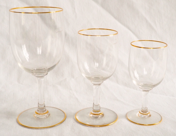 Baccarat crystal wine glass, Perfection pattern enhanced with fine gold - 12.5cm