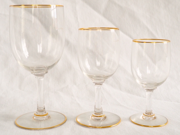 Baccarat crystal wine glass, Perfection pattern enhanced with fine gold - 12.5cm