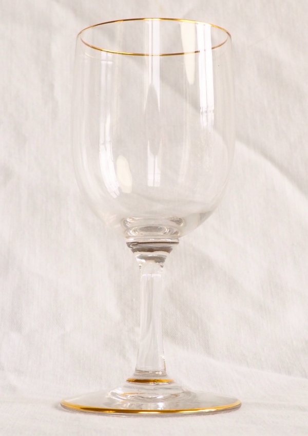 Baccarat crystal port glass, Perfection pattern enhanced with fine gold.