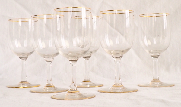 Baccarat crystal water glass, Perfection pattern enhanced with fine gold - 15.5cm