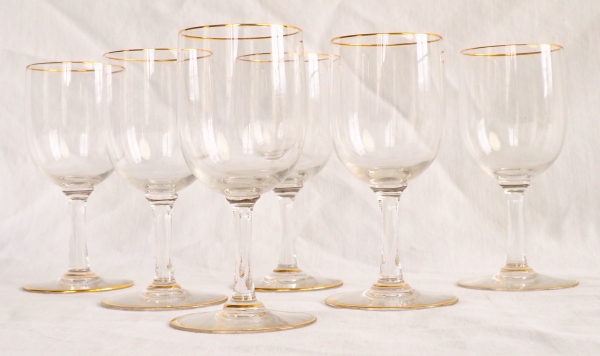 Baccarat crystal port glass, Perfection pattern enhanced with fine gold.