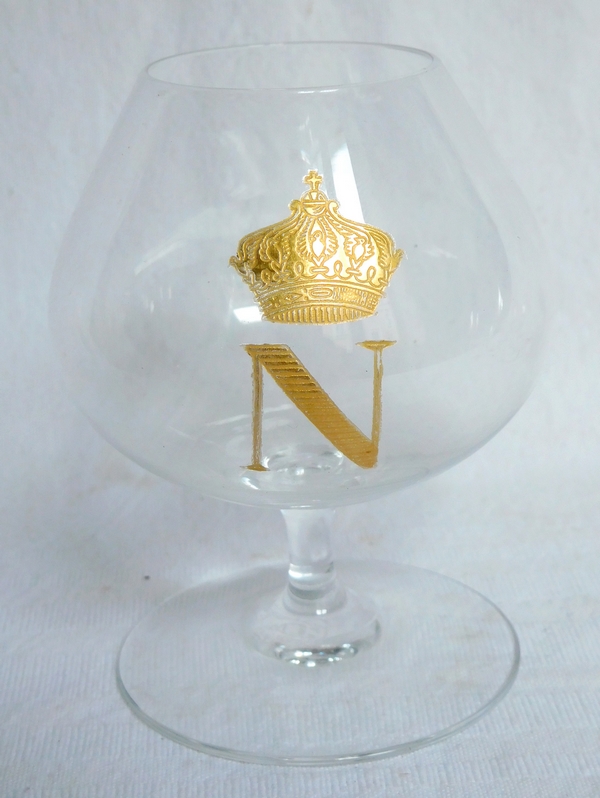 BACCARAT BRANDY GLASS VERRE A COGNAC CRISTAL OR NAPOLEON EMPIRE COURONNE ROYALE 