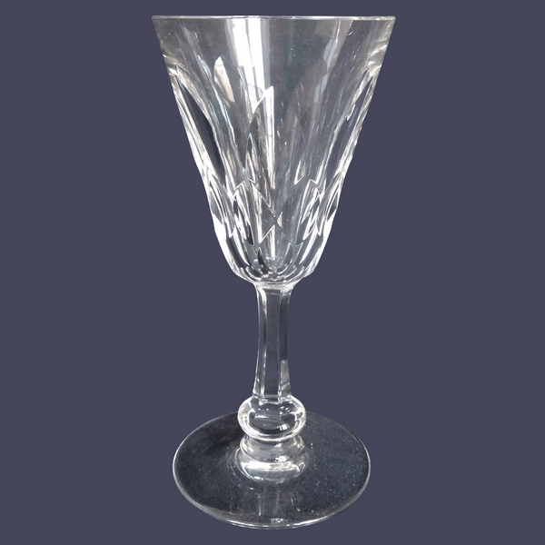 Baccarat crystal wine glass or port glass, Picardie pattern - signed - 12.2cm