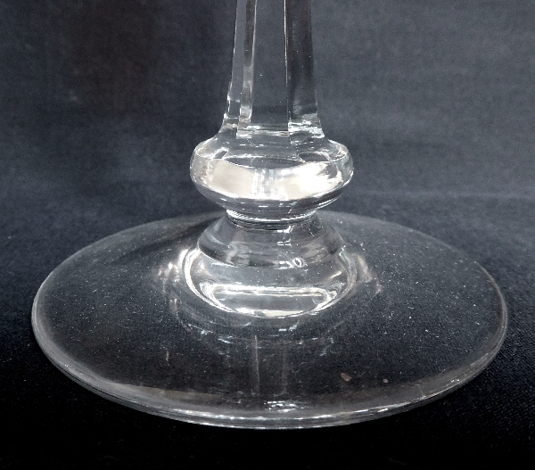 Baccarat crystal wine glass or port glass, Picardie pattern - signed - 12.2cm