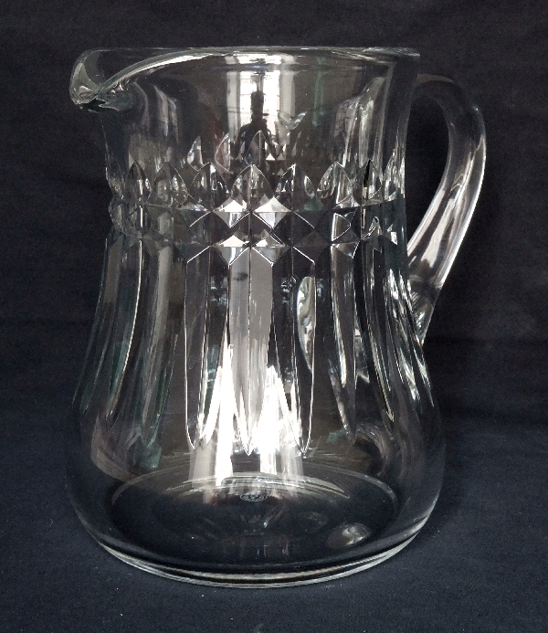 Baccarat crystal water pitcher, Piccadilly pattern - signed