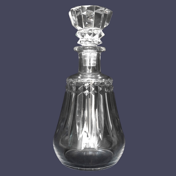 Baccarat crystal whisky bottle / wine decanter, Piccadilly pattern - signed