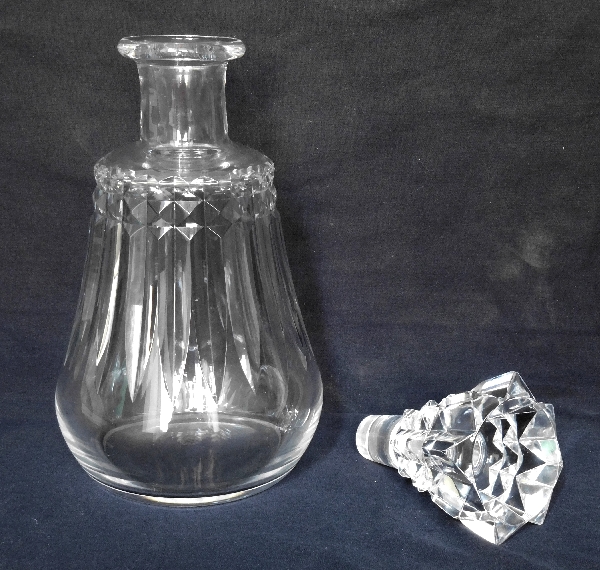 Baccarat crystal whisky bottle / wine decanter, Piccadilly pattern - signed