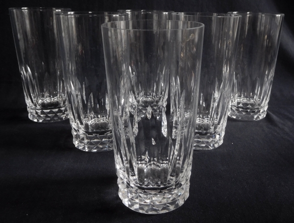 Baccarat crystal orange juice glass / beer glass - Piccadilly pattern - signé