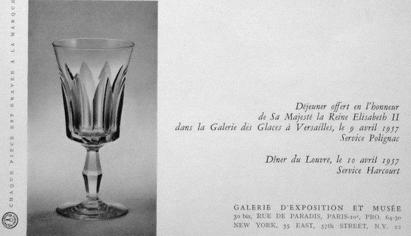 Baccarat crystal wine glass, Polignac pattern - signed - 14,4cm