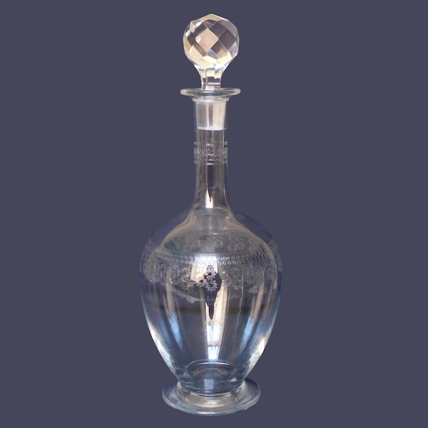 Baccarat crystal wine decanter, Pompadour pattern