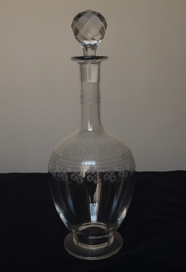 Grande carafe à vin en cristal de Baccarat, modèle Pompadour - 33cm