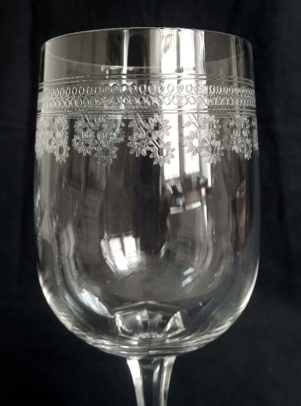 Baccarat cristal water glass, Pompadour pattern - 17.6cm